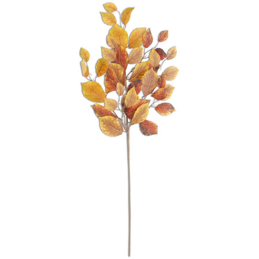 34 Inch Golden Yellow & Rust Birch Leaves Stem - Florals and Foliage