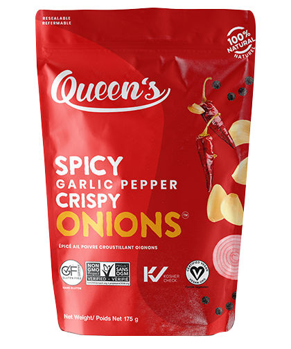Queens Premium Crispy Onions: Spicy Garlic Pepper