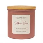 Crossroads Candles Everyday: Southern Charm Colored Glass 14oz Jar with Wood Lid