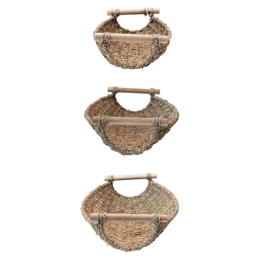 Seagrass & Metal Tray with Handles (Multiple Sizes)