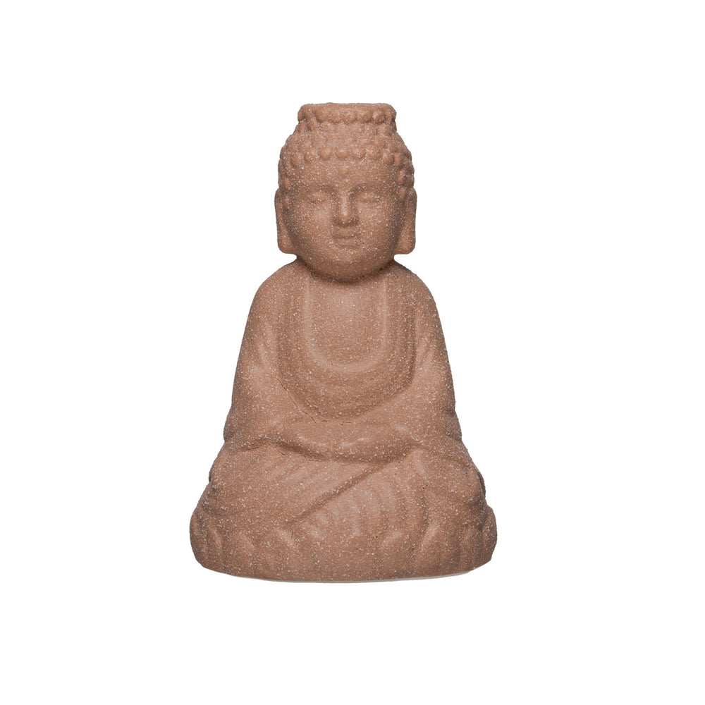 Stoneware Buddha Taper Candle Holder - Sand Brown