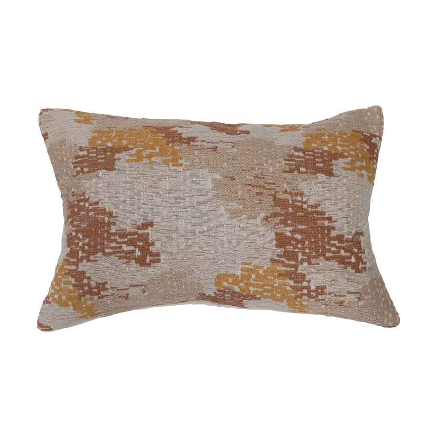 24" L x 16" H Woven Cotton blend Jacquard Lumbar Pillow Multi Color - Everyday Textiles