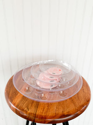 Carpet Saver Footed Saucer: Heavy Plant Clear