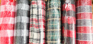 10"x10yds Holiday Fabric Plaid Mesh (Assorted)