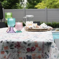 60 X 120" Watercolor Garden Linen Blended Tablecloth