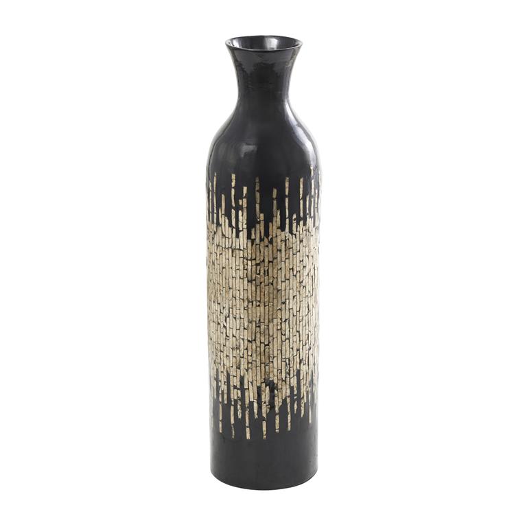 34" x9" Ceramic Vase with Shell