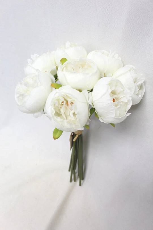 13.8" Peony Bouquet (White)