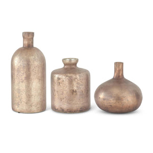 Matte Brown Glass Bottle Vase (Multiple Sizes)