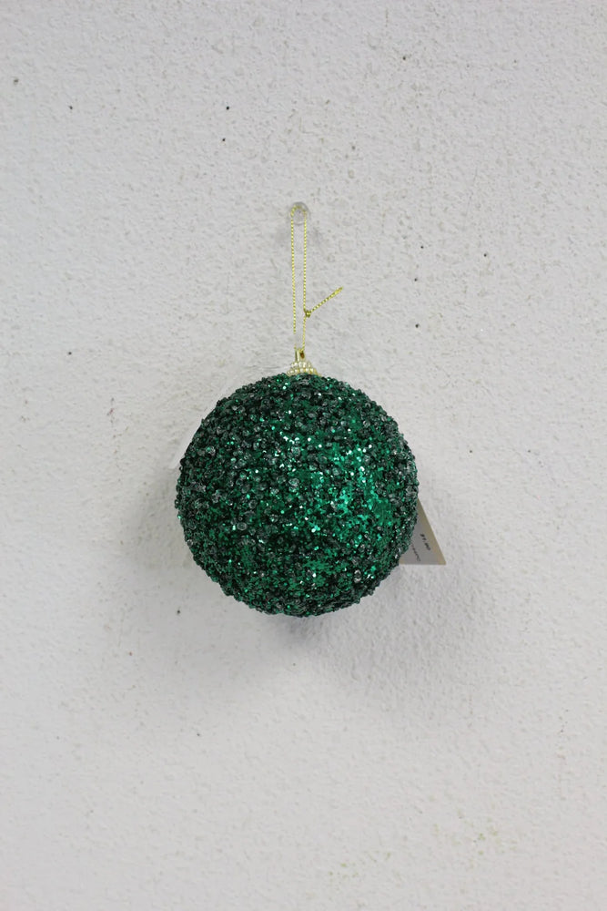 10cm Dark Green Ball Ornament - 6 per pack