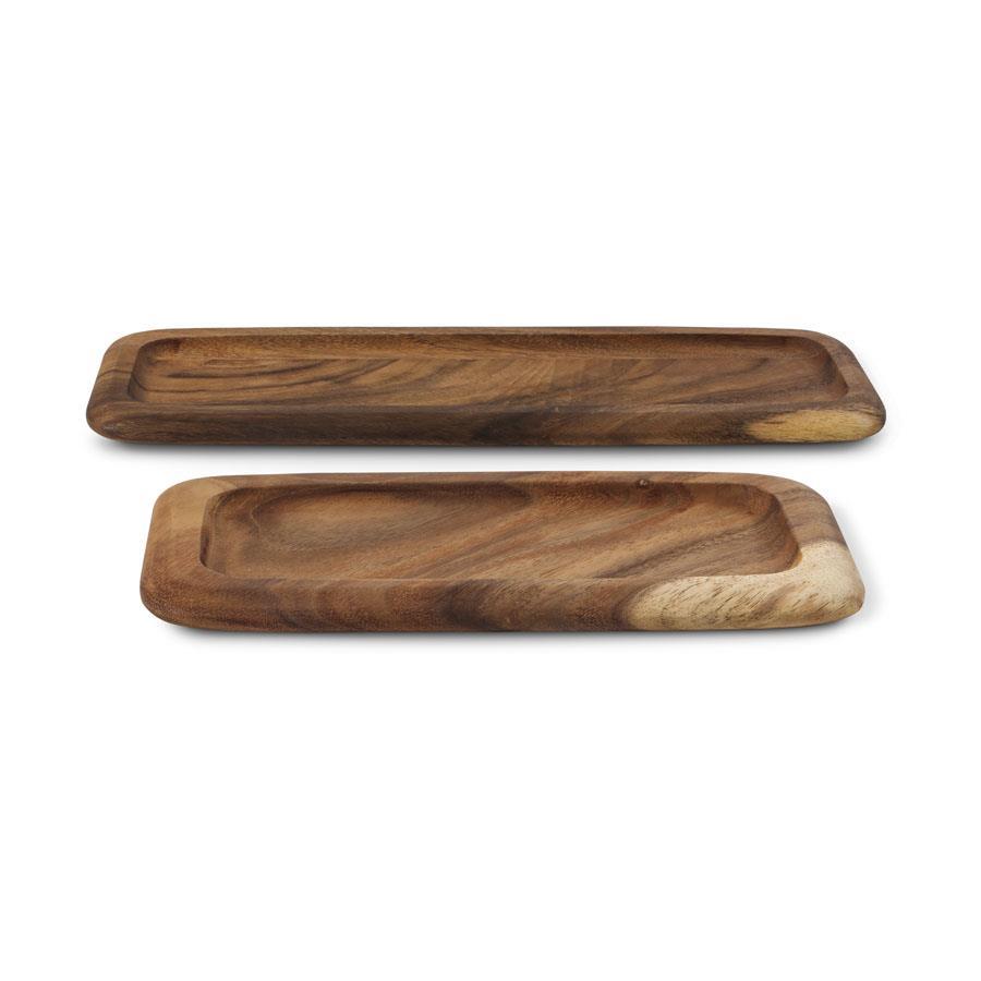 Carved Rectangular Wood Trays ( Assorted Sizes )