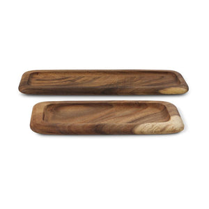 Carved Rectangular Wood Trays ( Assorted Sizes )
