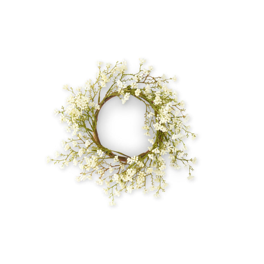 12" White Mini Berry Candle Ring (5.25"Dia.) - Florals and Foliage