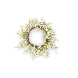 12" White Mini Berry Candle Ring (5.25"Dia.) - Florals and Foliage
