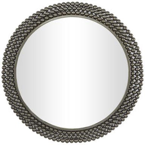 
            
                Load image into Gallery viewer, 32&amp;quot; Black Metal Wood Wall Mirror
            
        