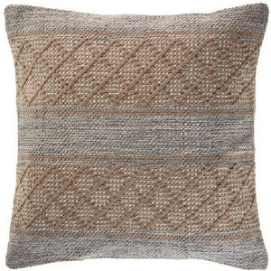 20" Beige/Gray Pillow - Everyday Textiles