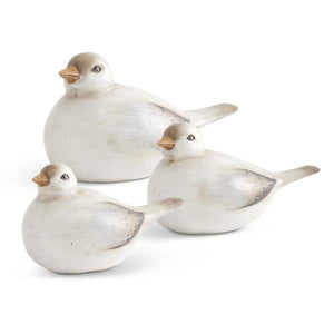 Resin Soft Grey and Blue Sitting Birds (Multiple Sizes)