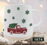 Holiday Stoneware Mugs - Truck