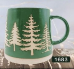 Holiday Stoneware Mugs - Trees