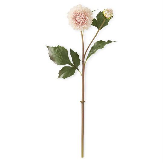 20" Light Peach Real Touch Dahlia Bud & Bloom Stem