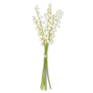 17" White Real Touch Lily of the Valley Bundle ( 9 Stems ) - Florals and Foliage