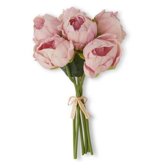 12" Pink Real Touch Peony Bundle (6 Stem) - Florals & Foliage