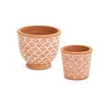 4" Small Terracotta Scallop Planter Pot