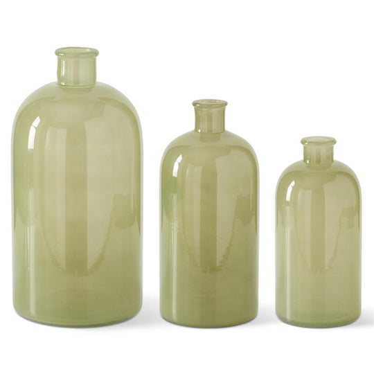 Hand Sprayed Large Green Glass Bottle (Multiple Sizes)