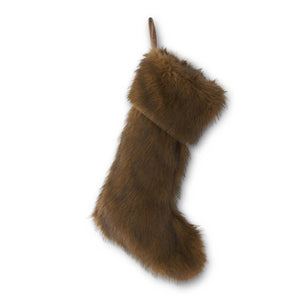 22" Brown Faux Fir Stocking