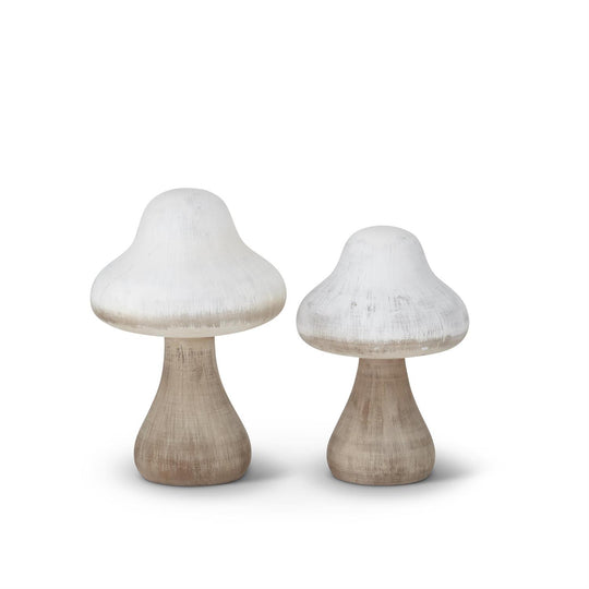 White & Natural Wood Mushrooms ( Multiple Sizes )