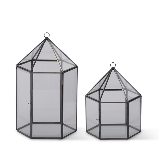Brass & Glass Hexagon Terrariums ( Multiple Sizes )