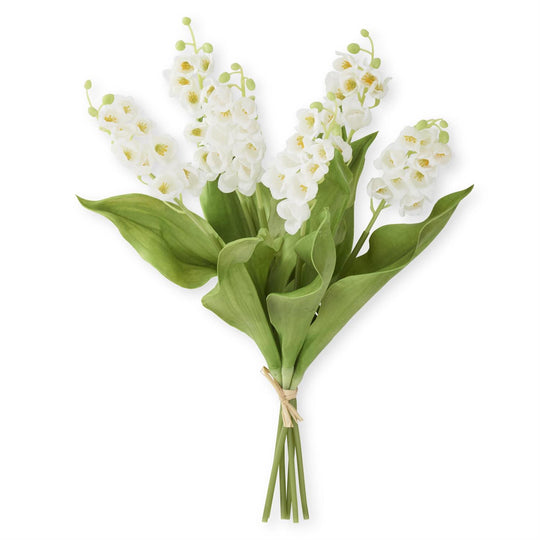 15" White Real Touch Lily of the Valley Bundle (6 Stem)