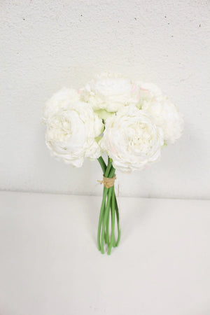12" Rose Bouquet (Cream) - Florals and Foliage