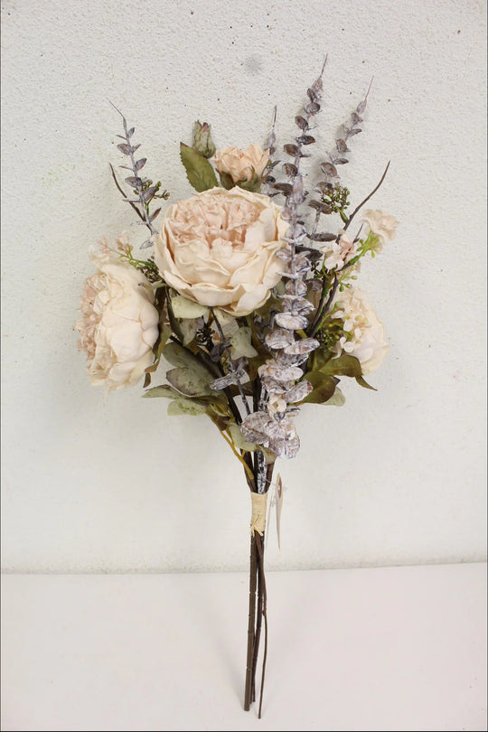 25" Peony/Lilac/Eucalyptus Bundle (Beige)