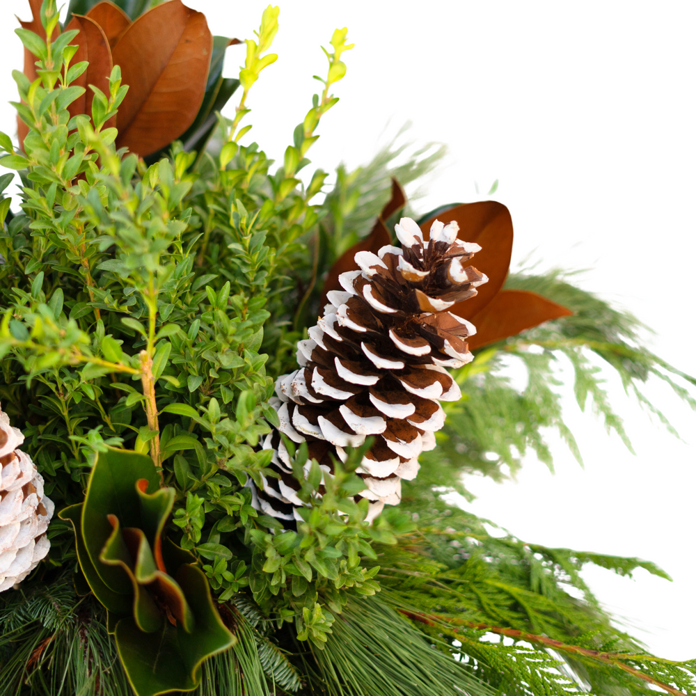 14" Round Natural Premium Winter Planter - Southpoint Minor Hockey