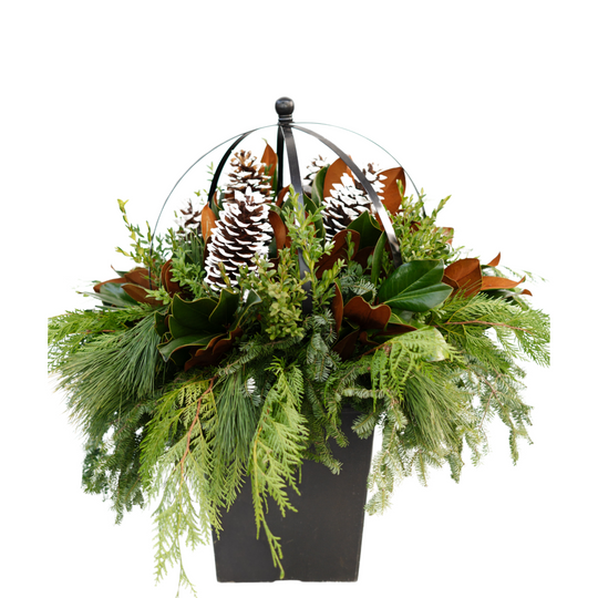 14" Square Natural Sphere Planter