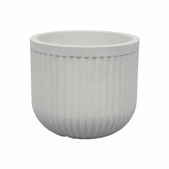 21.75 x 16.5  Flute Round Planter (Off White)