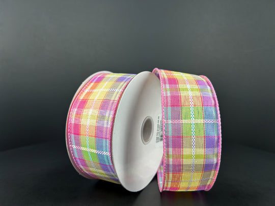 1.5" x 10yds Pastel Plaid