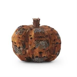 5" Orange Feather Pumpkin