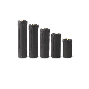 Black Glitter Resin LED Candles w/Timers ( assorted sizes)