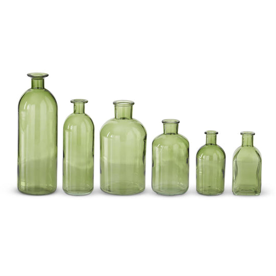 Green Glass Bottles ( Multiple Sizes )