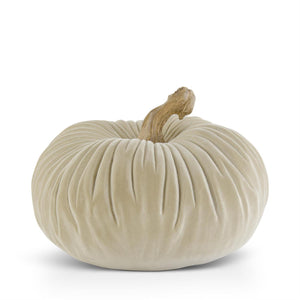 3" Resin Taupe Velvet Pumpkin