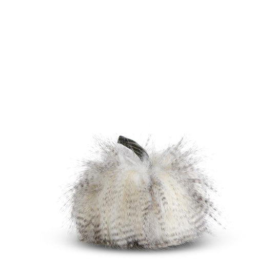 4.5 Inch Gray Three Tone Faux Fur Pumpkin