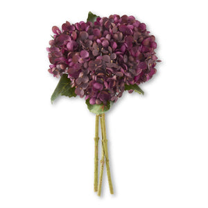 13" Purple Two-Tone Hydrangea Bundle (3 Stems) - Florals and Foliage