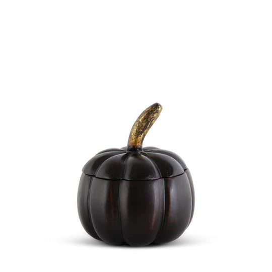 5" Black Mango Wood Pumpkin