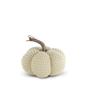 
            
                Load image into Gallery viewer, 5.75 Inch Cream Knit Stuffed Pumpkin
            
        