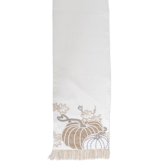 72" Wht Pumpkin Table Runner