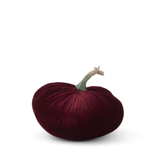5.25" Burgundy Velvet Stuffed Pumpkin