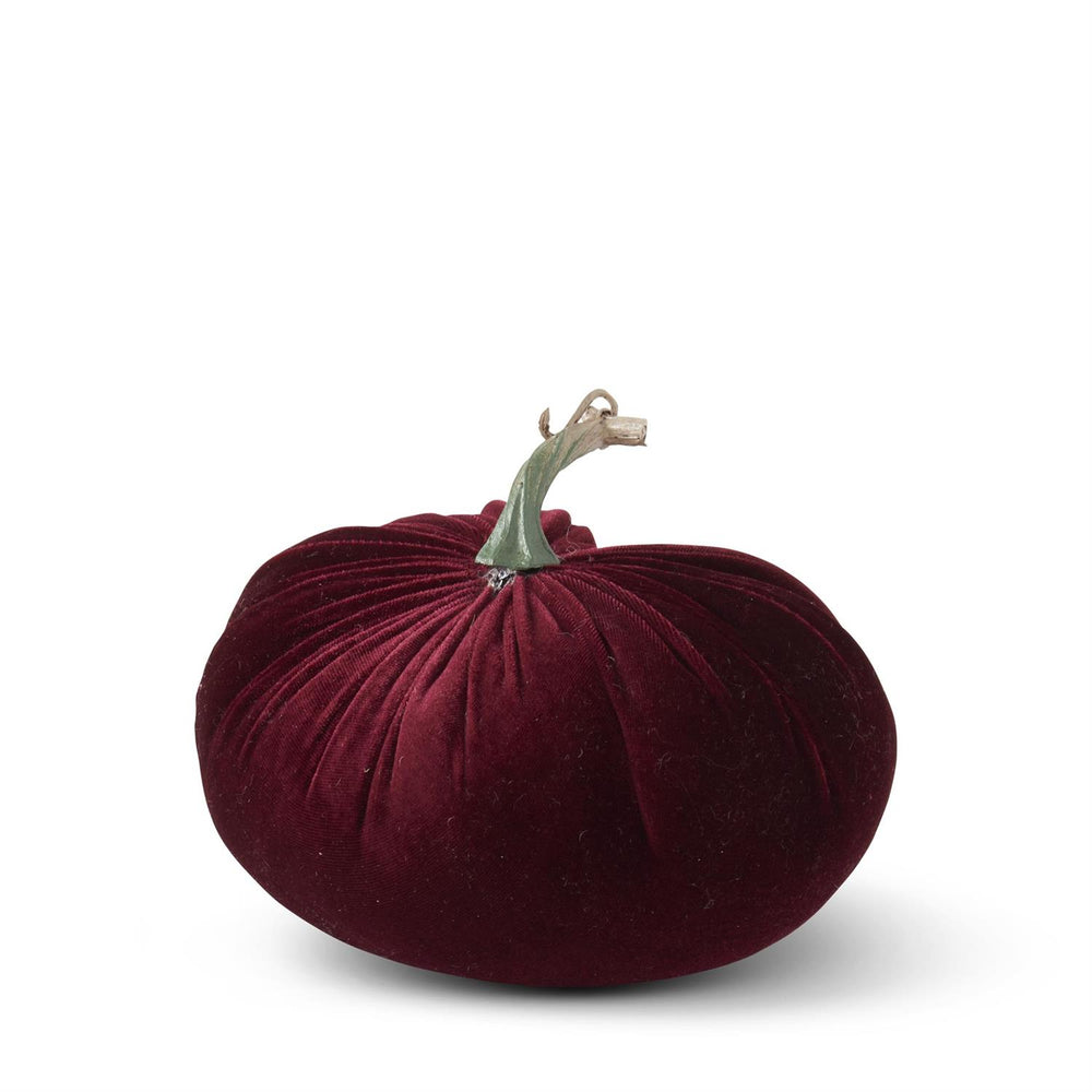 6" Burgundy velvet Stuffed Pumpkin