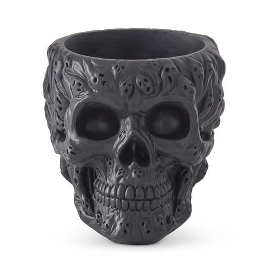 6.5" Black Resin Skull Bowl
