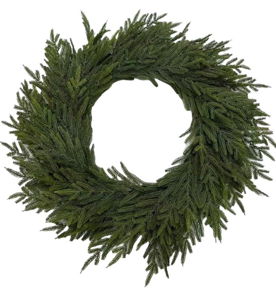 24" Norfolk Pine Wreath - Florals and Foliage